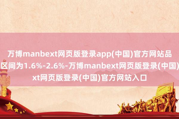 万博manbext网页版登录app(中国)官方网站品种一利率询价区间为1.6%-2.6%-万博manbext网页版登录(中国)官方网站入口